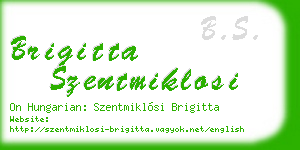 brigitta szentmiklosi business card